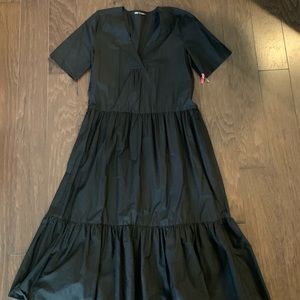 Zara midi poplin dress- Black- Size M
